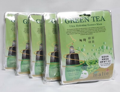 50pcs Malie GREEN TEA Essence Face Mask Packs Sheet 25g Soothing EXPRESS SHIP