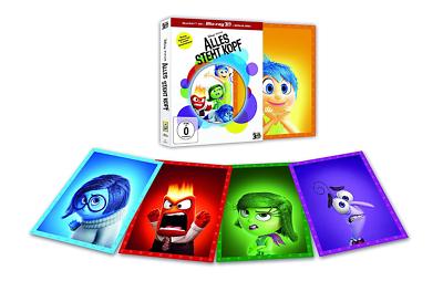 3 Disk Alles steht Kopf 3D Limited Edition Schuber Blu-ray 3D+2D+Bonus  5 Karten