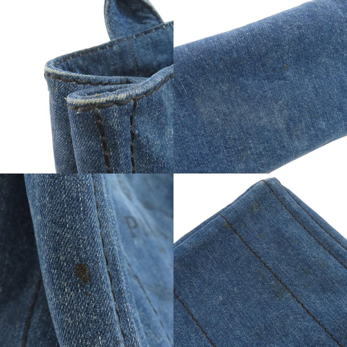PRADA 1BG439 Canapa Mini 2WAY Handbag Denim Women s Used from japan thumbnail 8
