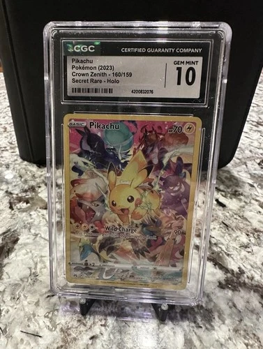 💎 CGC 10 Pokemon Pikachu (Secret) Full Art 160/159 Crown Zenith Holo