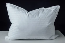 Goose Down Feather Soft Pillows One Pillow 100% Cotton Supportive Bed Pillow ...