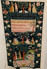 Vintage Kay Dee Linen Tea Towel Bless This House Unique Sampler Country NWOT