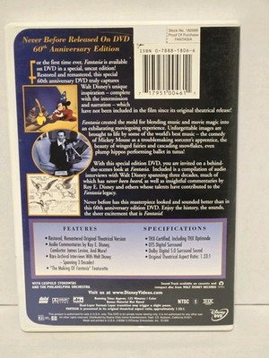 Fantasia DVD Walt Disney Special 60th Anniversary Edition Original