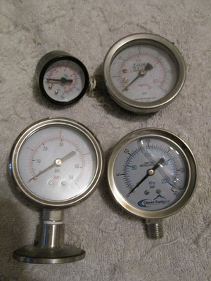 #ad Zahm amp; Nagel model 1029 Glacier Tanks 304SS MC pressure Gauge LOT $75.55