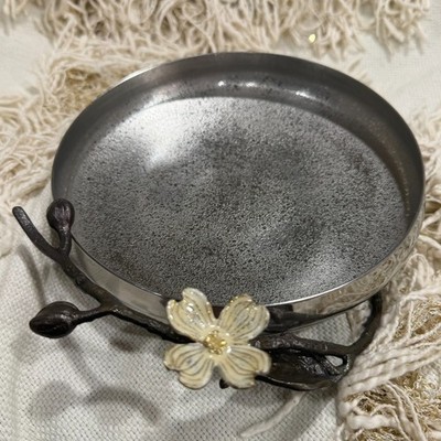 Michael Aram Dogwood Small Low Bowl Stainless Steel NEW