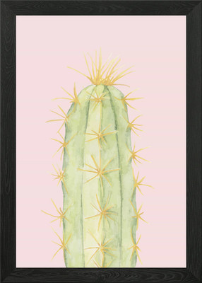 Cacti Watercolor Framed Wall Art Poster Canvas Print Picture