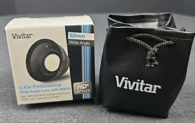 Vivitar 52mm .43x Wide Angle Lens + Macro VIV-52W For Canon Nikon Sony 52mm