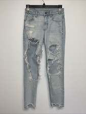 American Eagle Distressed Mom Jeans Women  s 00 Blue