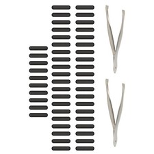 100 Pcs 0.87"/0.63"x0.2" Phone Dustproof Net Sticker Speaker Cover Black