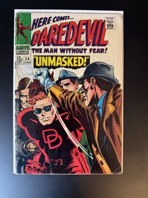 Daredevil #29 (1967, Marvel) Silver Age Stan Lee / Gene Colan  Unmasked  Cover