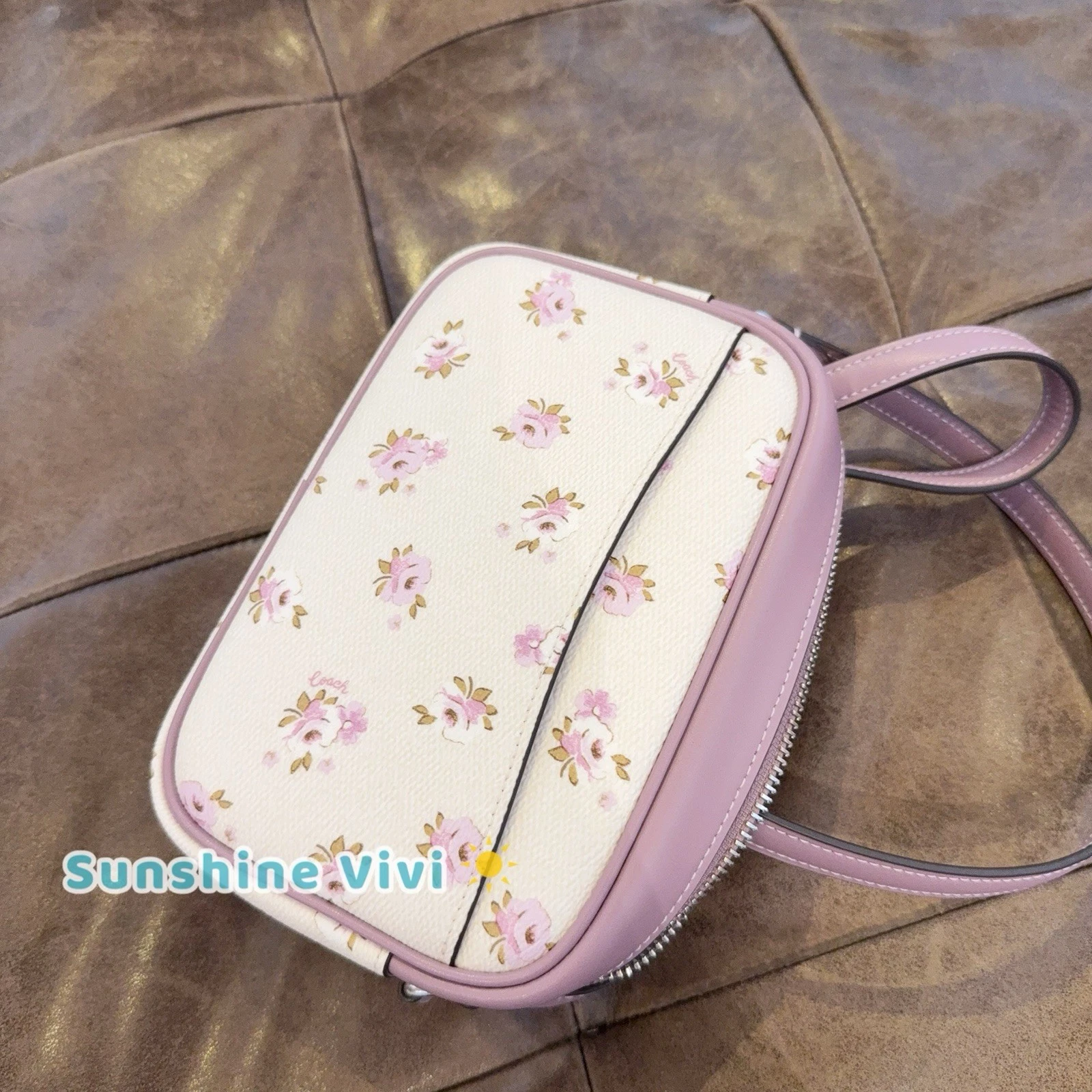 Borsa fotocamera Coach Cba70 Mini Jamie stampa floreale gesso multi nuova con etichette
