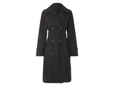 esmara® Damen Trenchcoat mit Gehschlitz hinten (schwarz, M (40/42)) - B-Ware