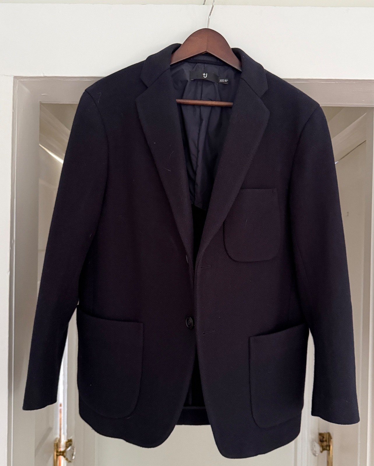 Rare Uniqlo x Jil Sander +J Navy Unstructured Heavy Wool Blazer Jacket XXS 36 38