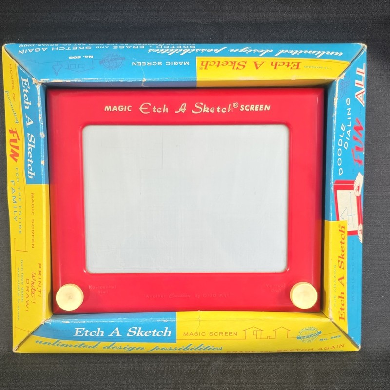 Ohio Art Magic Etch A Sketch Drawing Toy MPN 505 w/ Box & Instructions 1960s