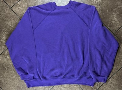 VINTAGE Tultex Sweatshirt 2XL Purple Crew Neck Blank Made USA 90s
