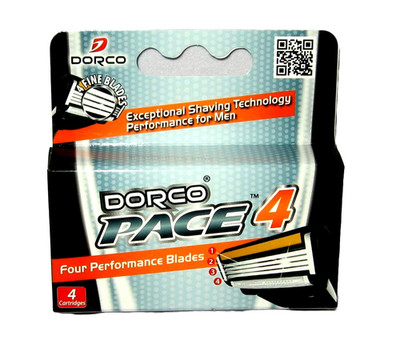 DORCO PACE 4 - 4 Blade Razor System Cartridge Refill 1 x Pack = 4 Cartridges
