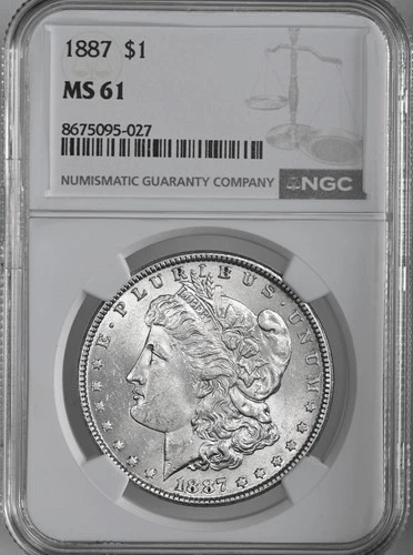 1887-P  $1  MORGAN SILVER DOLLAR  "PHILADELPHIA"   NGC MS61 #8675095-027