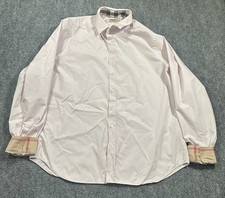 Burberry Brit Men  s XL Button Up L/S Light Pink Shirt Nova Check Flip Cuff