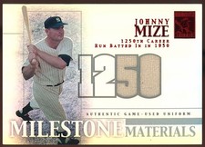 2002 Topps Tribute Milestone Materials Jersey# (RED) Johnny Mize Jersey #05/36