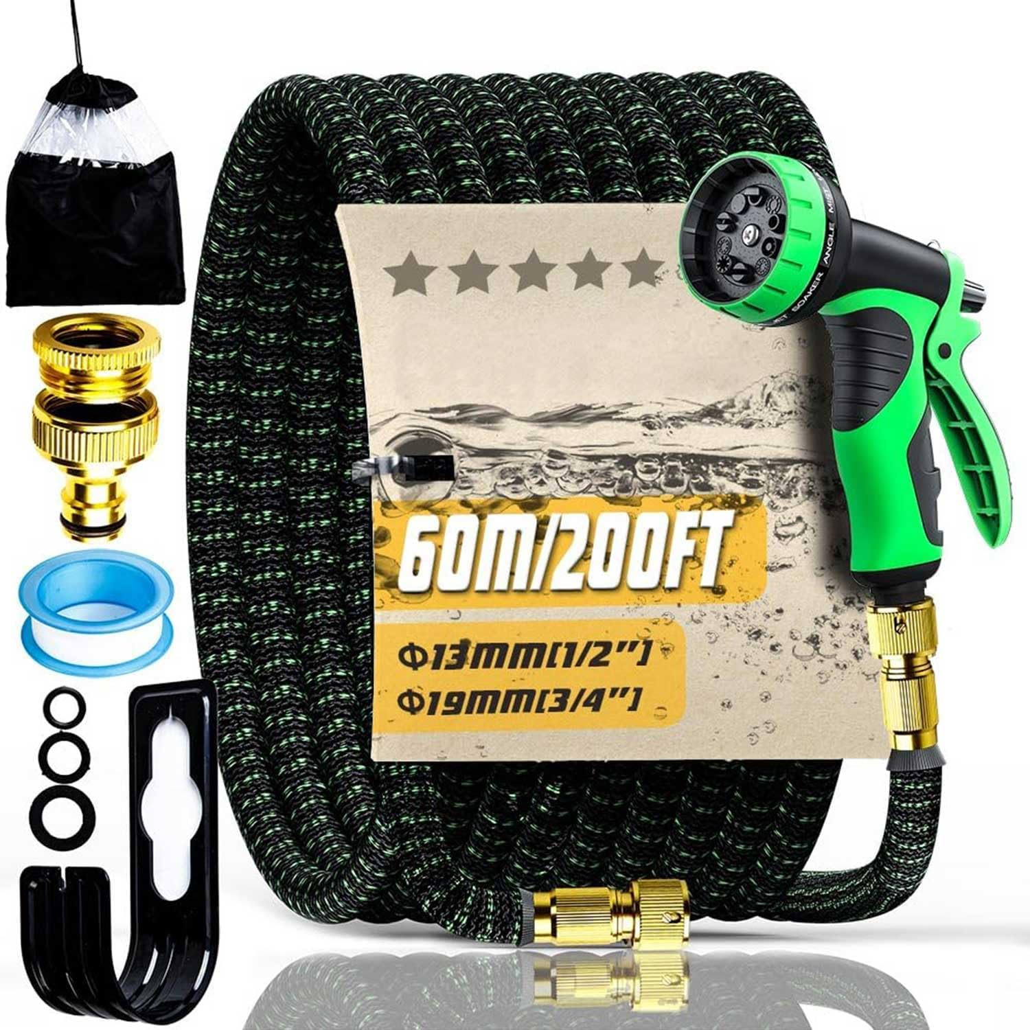 Tubo da Giardino 200FT/60M Estensibile 3/4 Ottone - Vendita Online