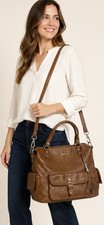 Lily Jade Madeline Leather Convertible Backpack/Tote Diaper Bag Cognac