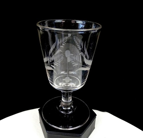 EAPG EARLY AMERICAN PATTERN GLASS CLEAR FERN ETCHED 5 3/4" GOBLET 1850-1910 - Picture 3 of 8