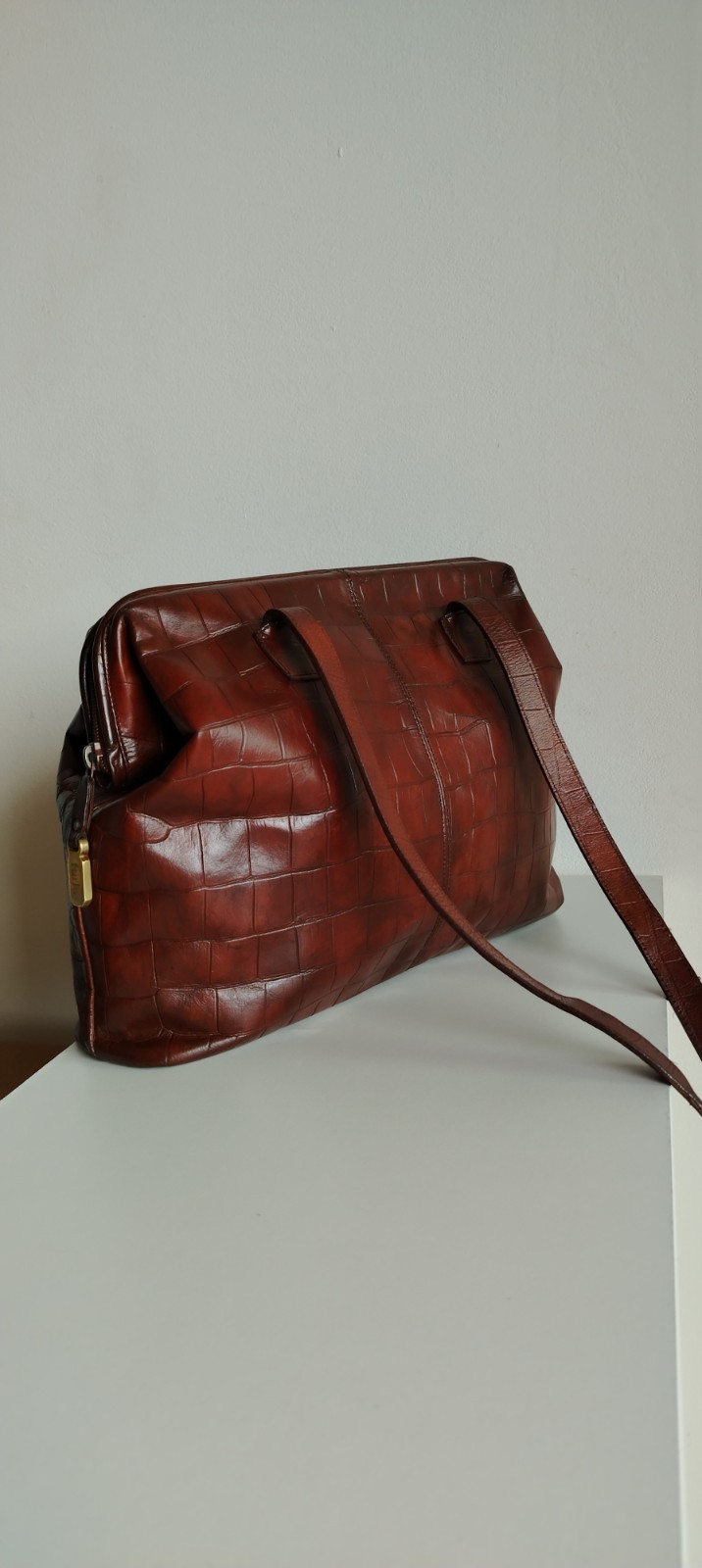 Splendida borsa a spalla Furla in vera pelle intage 80/90 Made in Italy