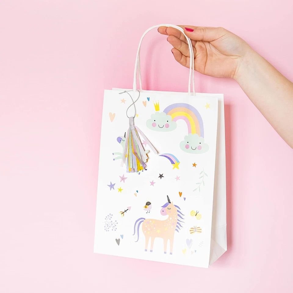 -Unicorni 68315 Sacchetti Regalo Unicorns & Rainbows-6 Pezzi, Multicolore, Cm - Immagine 2 di 4