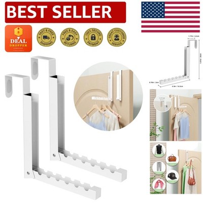 Durable Metal Over The Door Hanger Rack - Efficient Clothes Organization 2 Pack