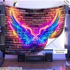 HOME/2D Flat,2D Flat Printing Tapestry-1pc Dreamy Wings-Glow In The UV Light Tap