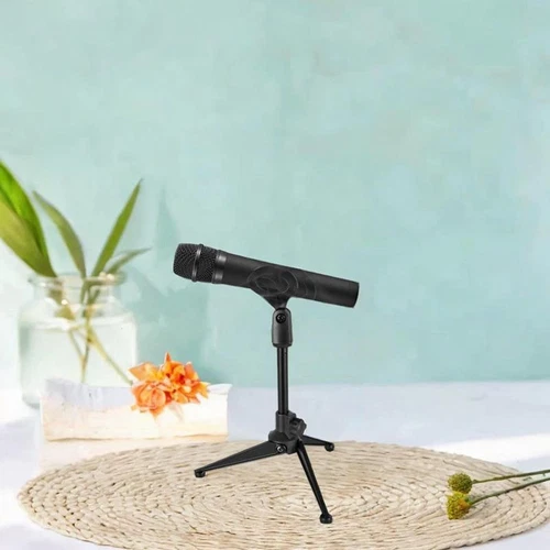 Support de microphone de bureau à hauteur réglable pour diffusion et chant