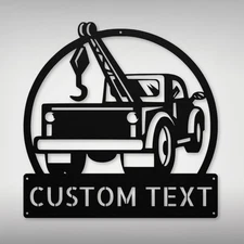 Custom Tow Truck Metal Sign Durable Wall Decor for Tow Truck Lovers
