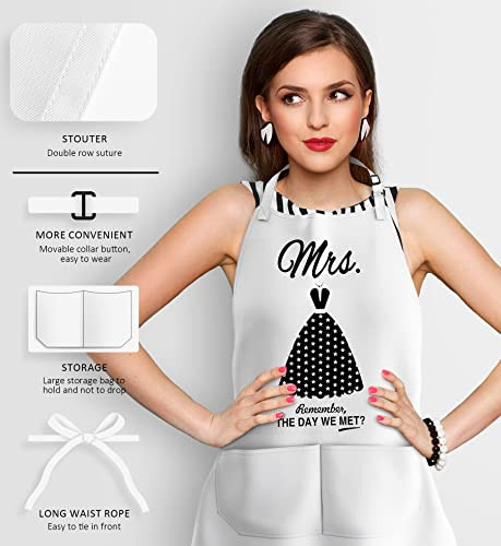Mr and Mrs Aprons for Couples Gifts - Anniversary, Bridal Shower, 8 PACK - Picture 5 of 8