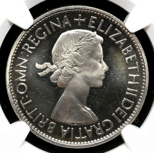 GREAT BRITAIN 1953 Elizabeth II Coronation Proof 1/2 Crown, NGC PF65 Cameo