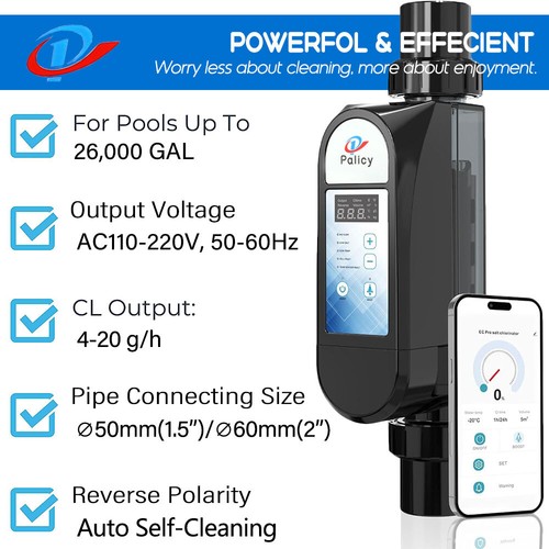 Pool Chlorinator System Salt Water Pool Chlorine Generator 2 Years Warranty - Picture 4 of 12