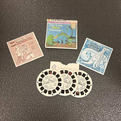 Vintage View Master Little Yellow Dinosaur Reel Set GAF B605