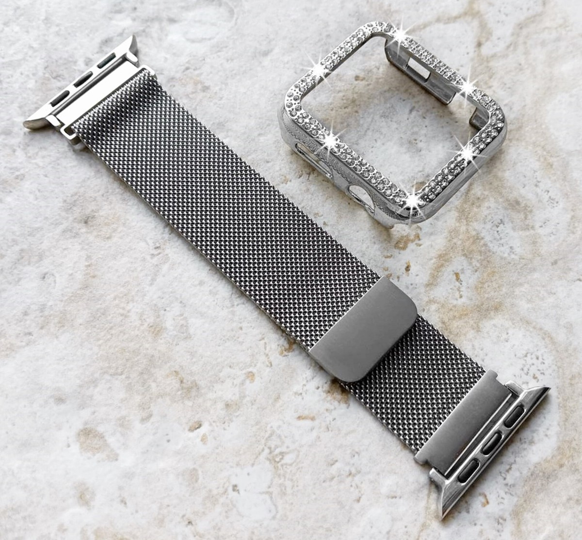 Silver Milanese Band Cover for Apple Watch Ultra 49mm 45mm 44 42 41 40  38mm