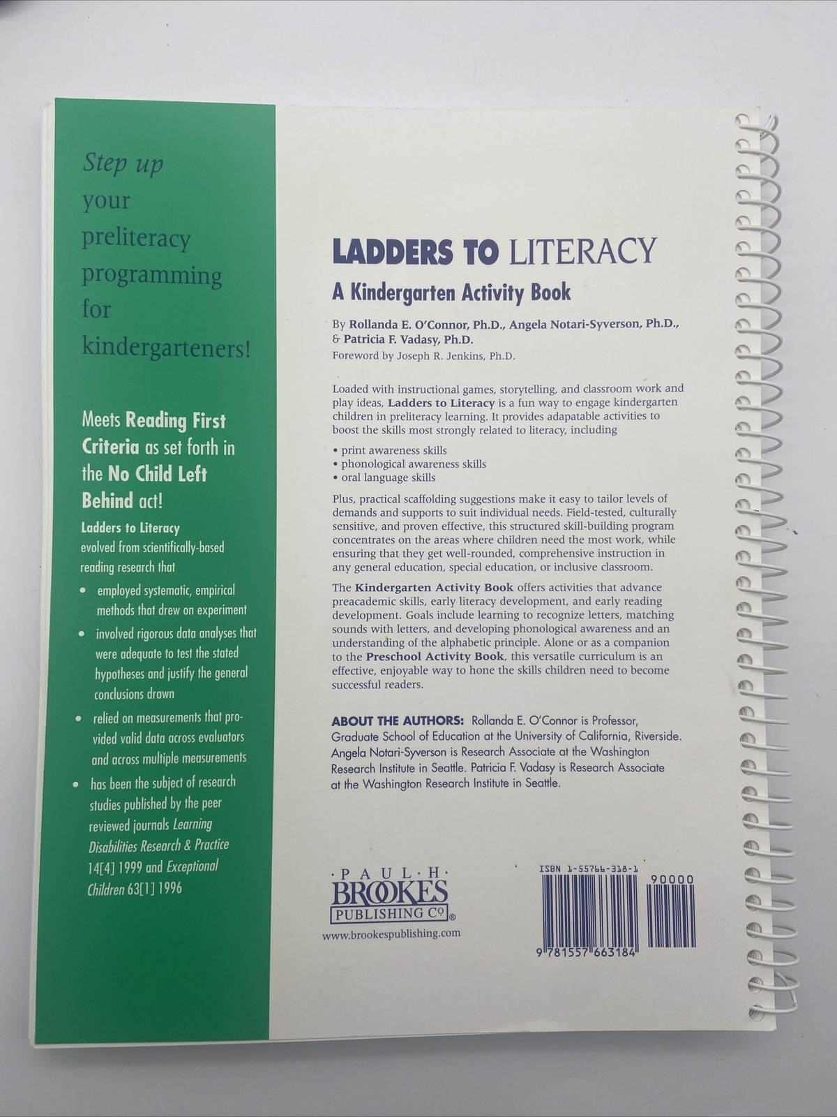 Ladders to Literacy A Kindergarten Activity Book by Angela Notari