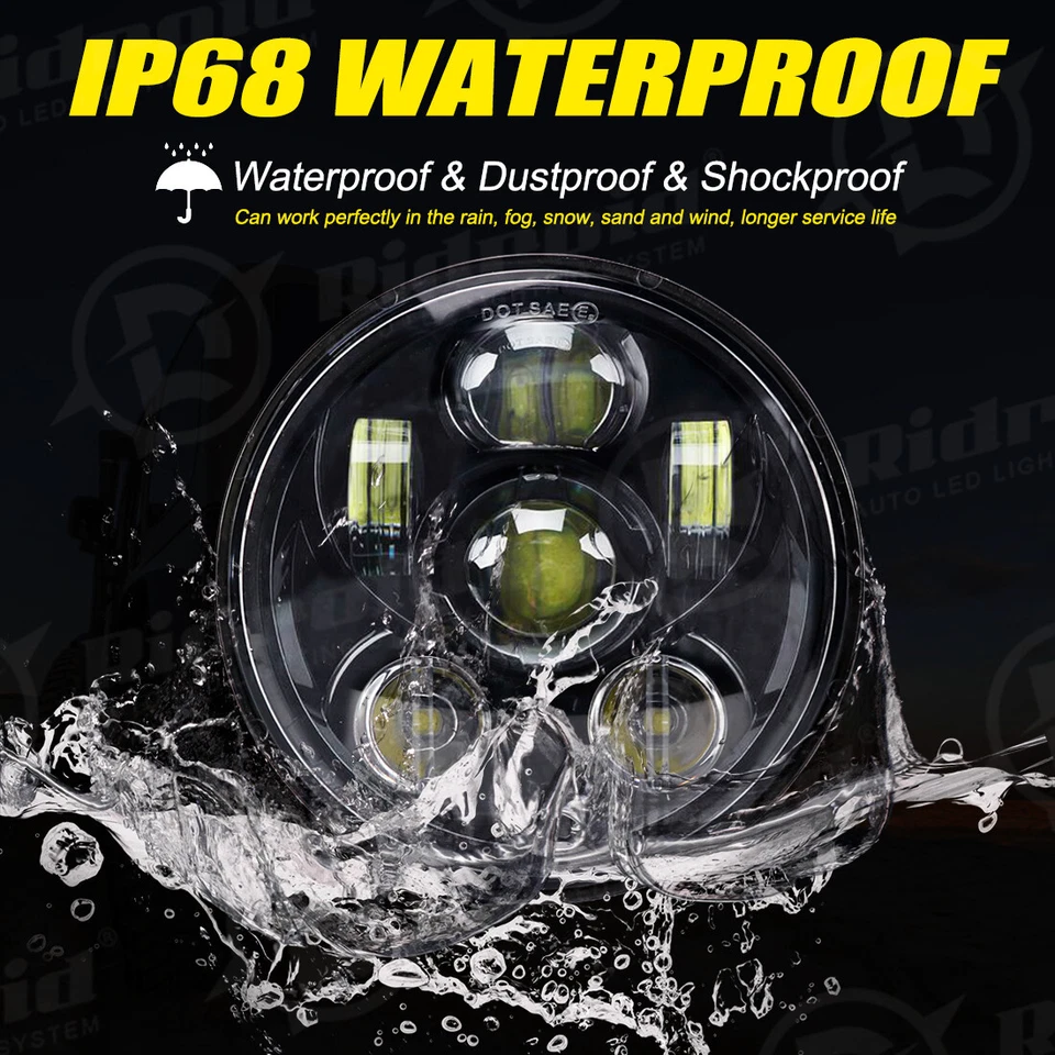 4pcs 5.75" 5-3/4 Inch LED Projector Headlight H5001 H5006 For Plymout Pontiac - Image 3 of 4