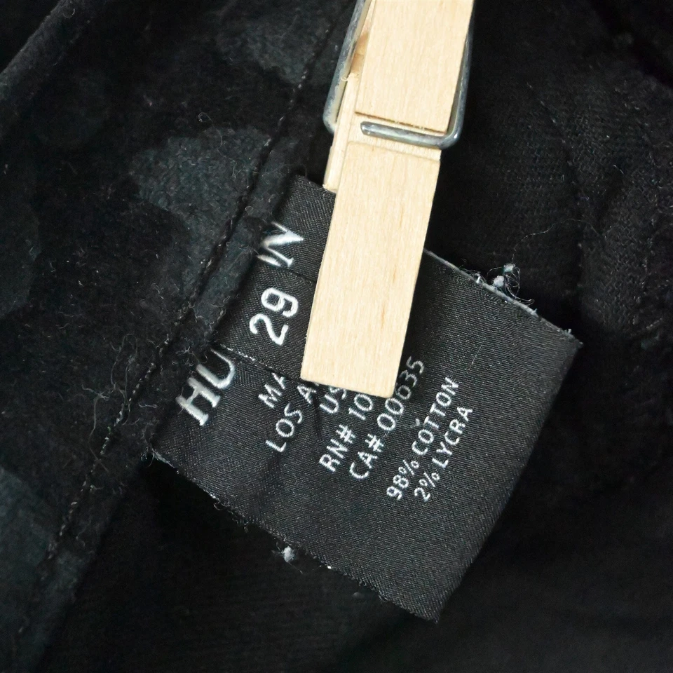 Pantalones ajustados de tiro medio HUDSON 29 de terciopelo con estampado negro Nico Foto 3 de 4