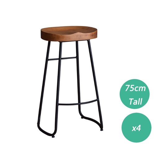Bar Stool Industrial Stool Wood Dining Pub Chair Metal Frame Home - Picture 20 of 20