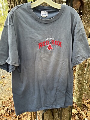 Vintage Red Sox Boston T-shirt xL Blue Embroidered Socks Baseball