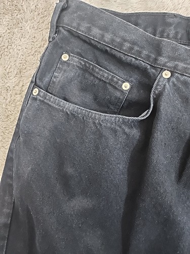 90's Hip Hop Black Sz 50×32 - Men's Straight Jeans Authentic SunRider Blue Jeans - Picture 4 of 8