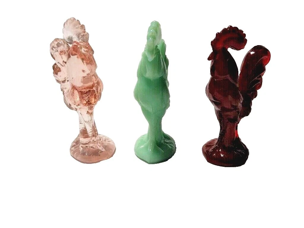 Vidrio Gallos y Gallinas Decoración Shelf sitters