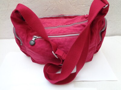 Sac à Main Kipling Vintage En Toile – Couleur Vert Anis – Occasion Très Bon État
