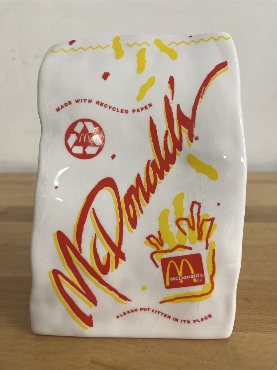 Vintage Mcdonald's Ceramic Collectible Paper Bag Coin Bank | eBay