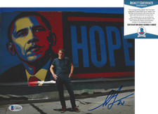 SHEPARD FAIREY STREET ARTIST OBAMA HOPE SIGNED 8X10 PHOTO D OBEY BECKETT COA BAS