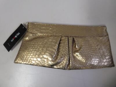 Style & Co Corinne Metallic Evening Clutch Bronze Gold Purse 11'' x 5''