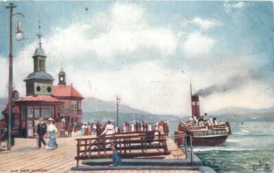 Clyde Watering Places - Dunoon Scotland The Pier Boat And Sea OLD PHOTO