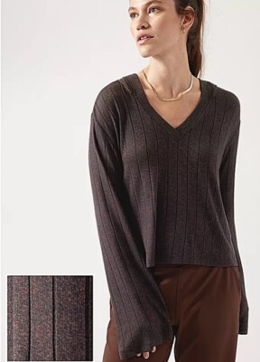 Athleta Women's Harmony Hoodie Sweatshirt Medium Mahogany Heather EUC